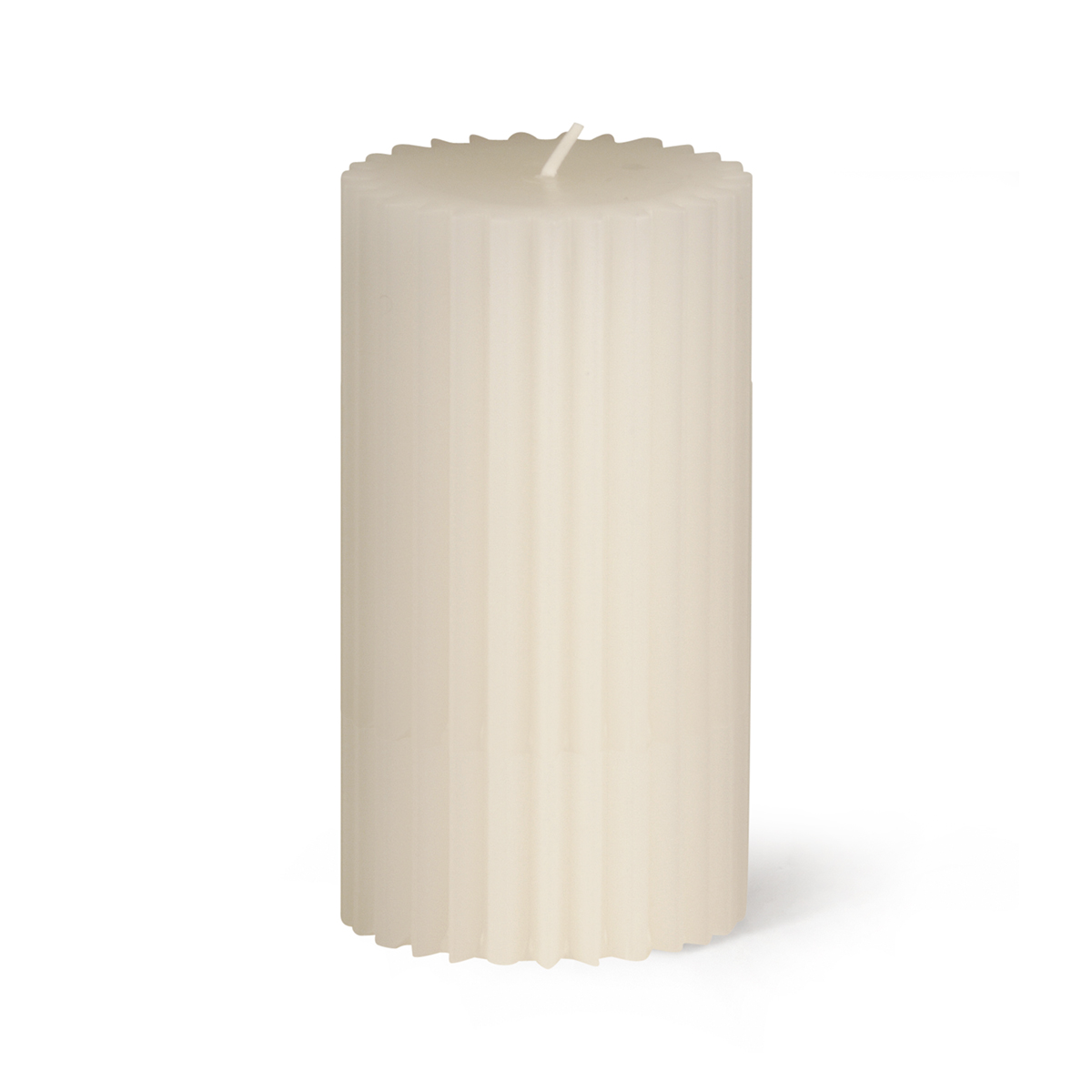 8631-00-A Zylinderkerze 10% Bienenwachs - 150/80 mm - Rillen senkrecht kantig