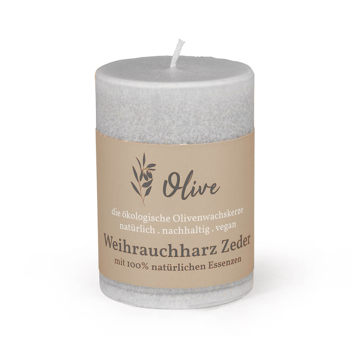 Duftkerze Schulthess aus Olivenwachs-Stearin – 100/65 mm – Weihrauchharz Zeder – rein natürliche Öle – vegan