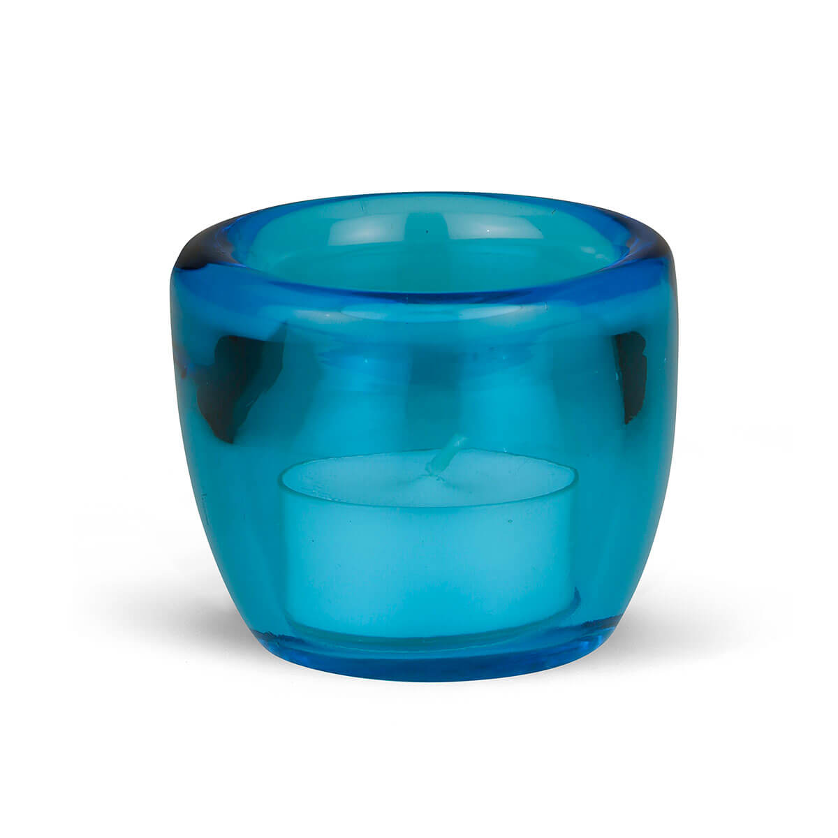 Teelichtglas blau – durchgefärbt – 60/65 mm