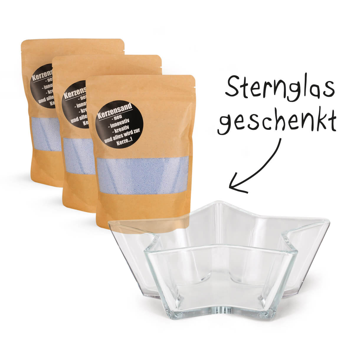 Sternglas – Kerzensand Bundle – Hellblau