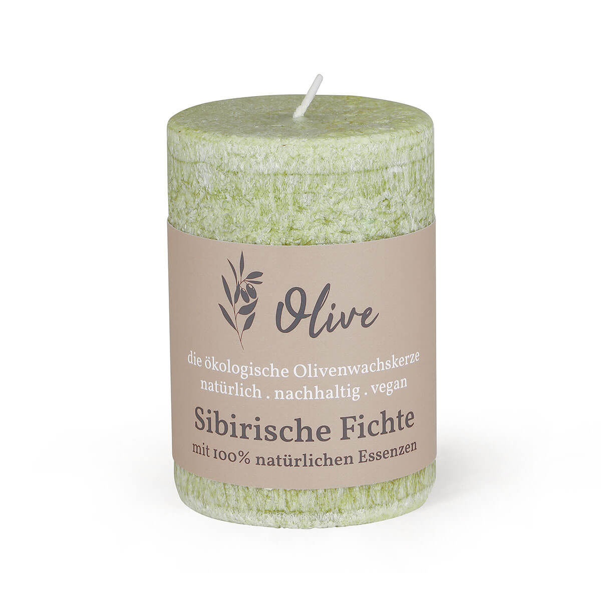 Duftkerze Schulthess aus Olivenwachs-Stearin – 100/65 mm – Sibirische Fichte – rein natürliche Öle – vegan