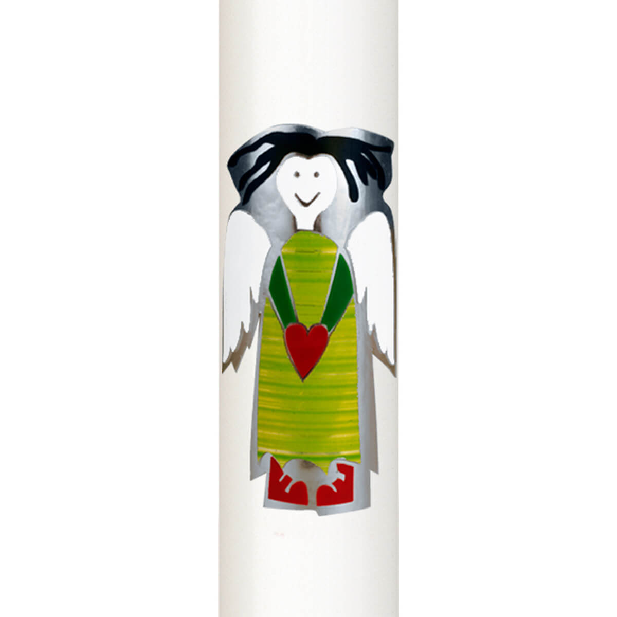 T2932g_V2 Taufkerze Schutzengel grün