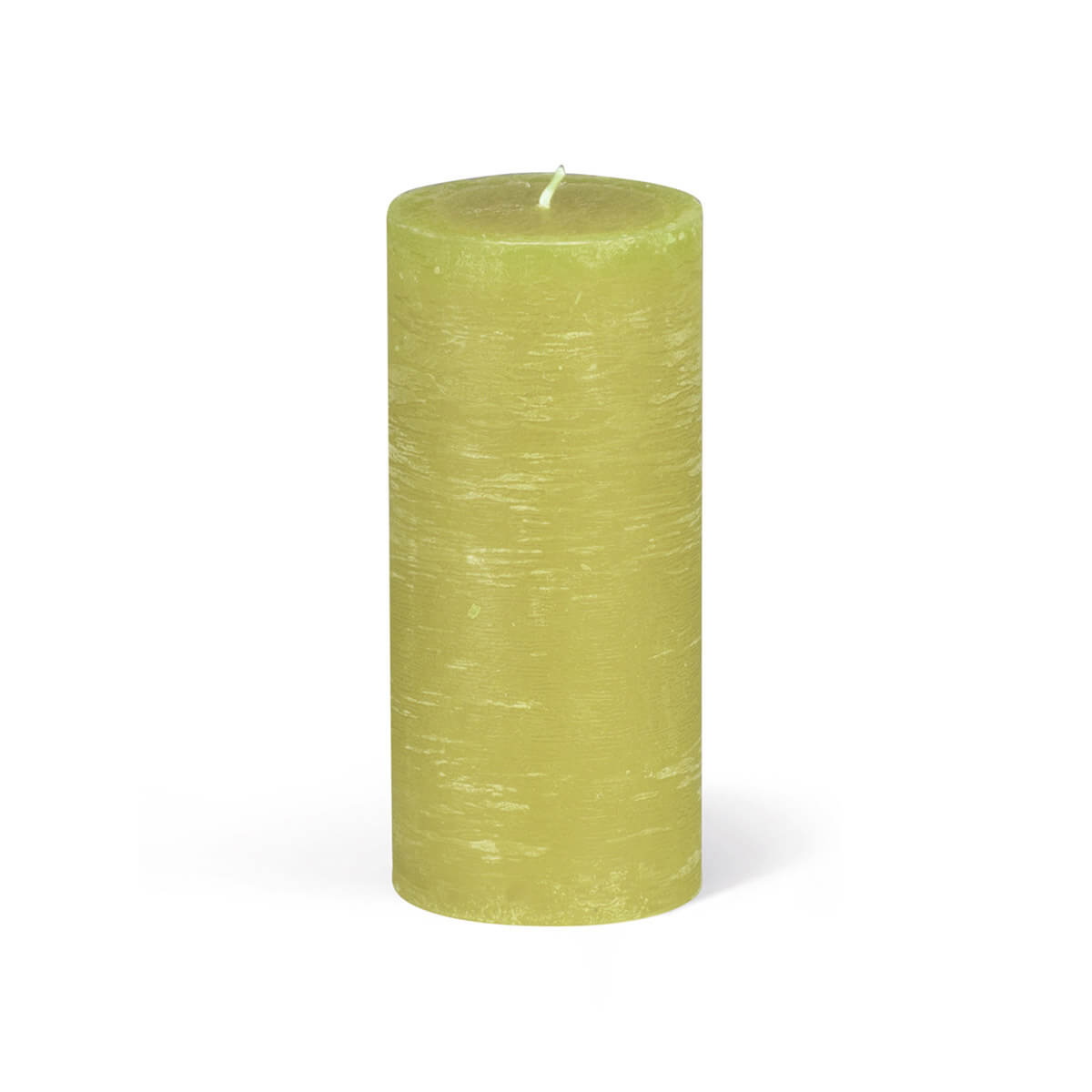 Rauhreifkerzen Zylinder 130/60 mm - in 10 Farben - durchgefärbt - 44 lindengrün