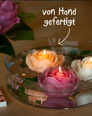 Banner Rosenbluetenkerzen  Banner Rosenbluetenkerzen