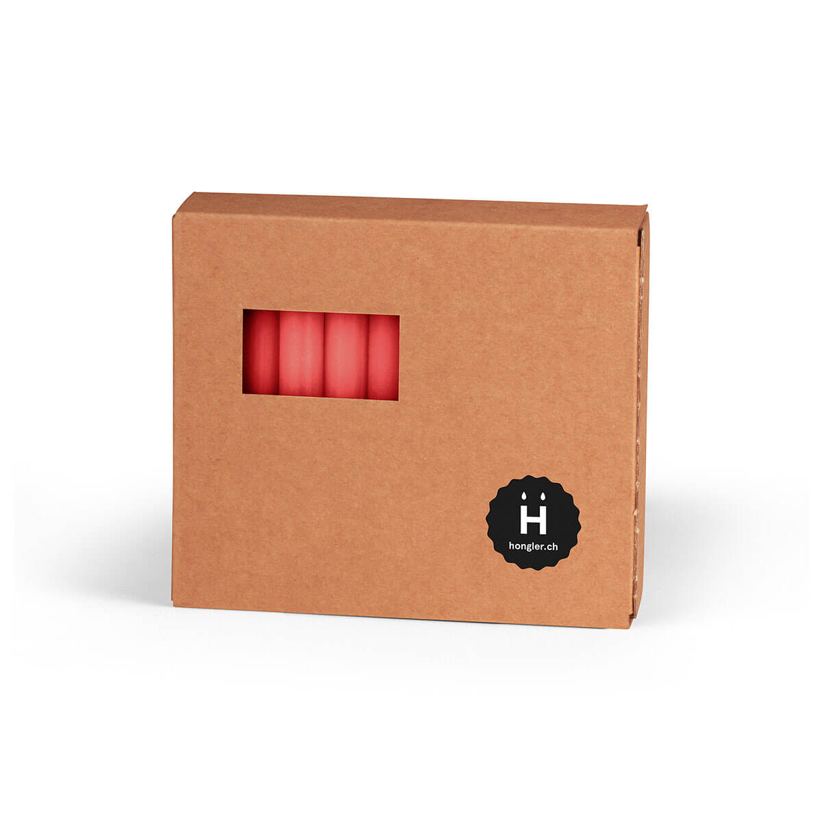 Christbaumkerzen Rustic - durchgefärbt - 92/13 mm - in 16 Farben - 41 rot