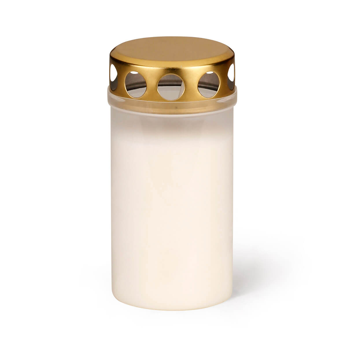 3229-00-C Grablicht mit Golddeckel 3D weiss - Bolsius - Brenndauer ca. 2 Tage