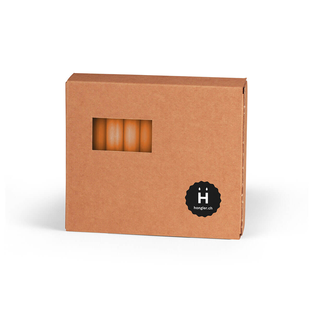 Christbaumkerzen Rustic - durchgefärbt - 92/13 mm - in 16 Farben -  25 orange Christbaumkerzen Rustic - durchgefärbt - 92/13 mm - in 16 Farben -  25 orange