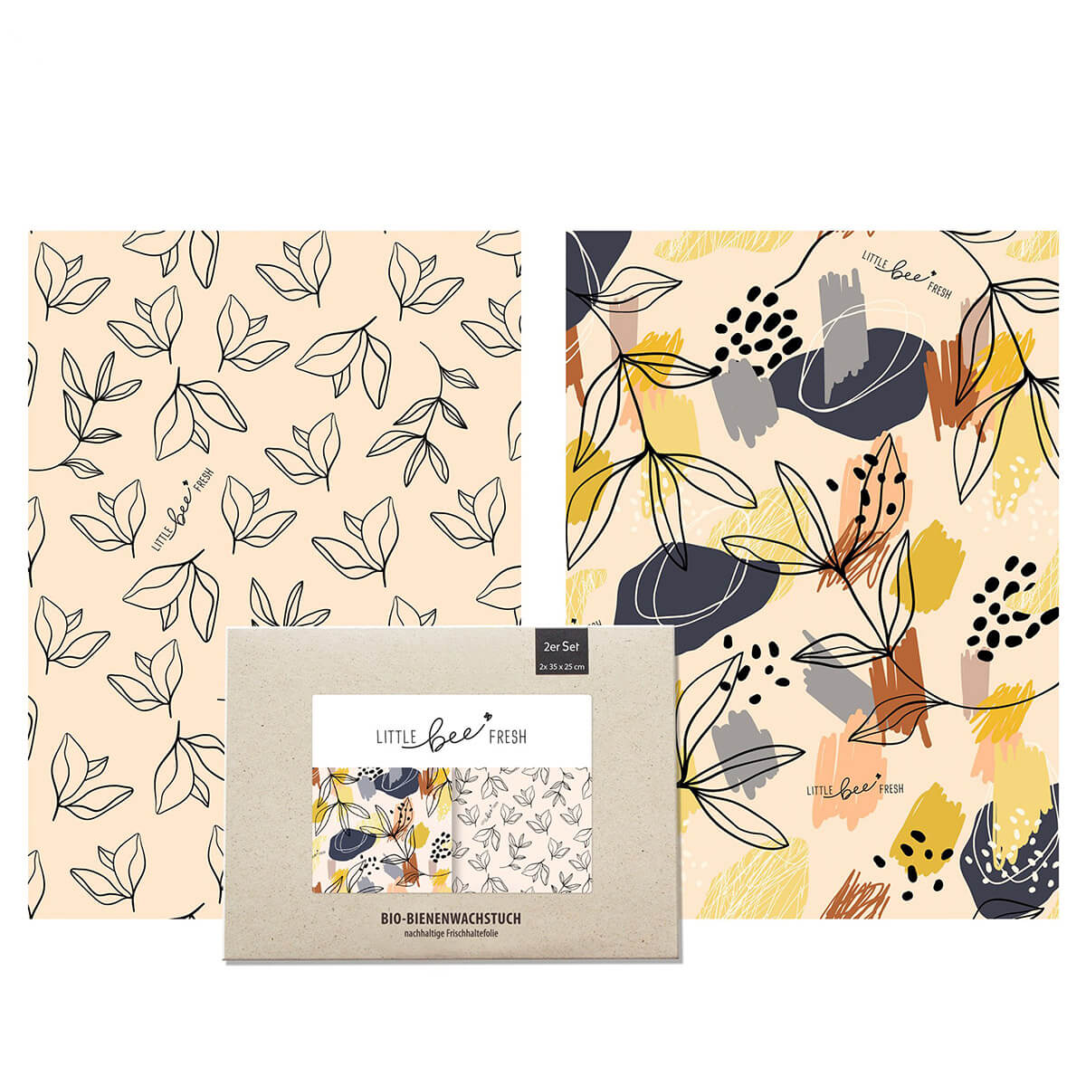 10515-00-B Bio-Bienenwachstücher Starter-Set Modern Art (2er-Set)