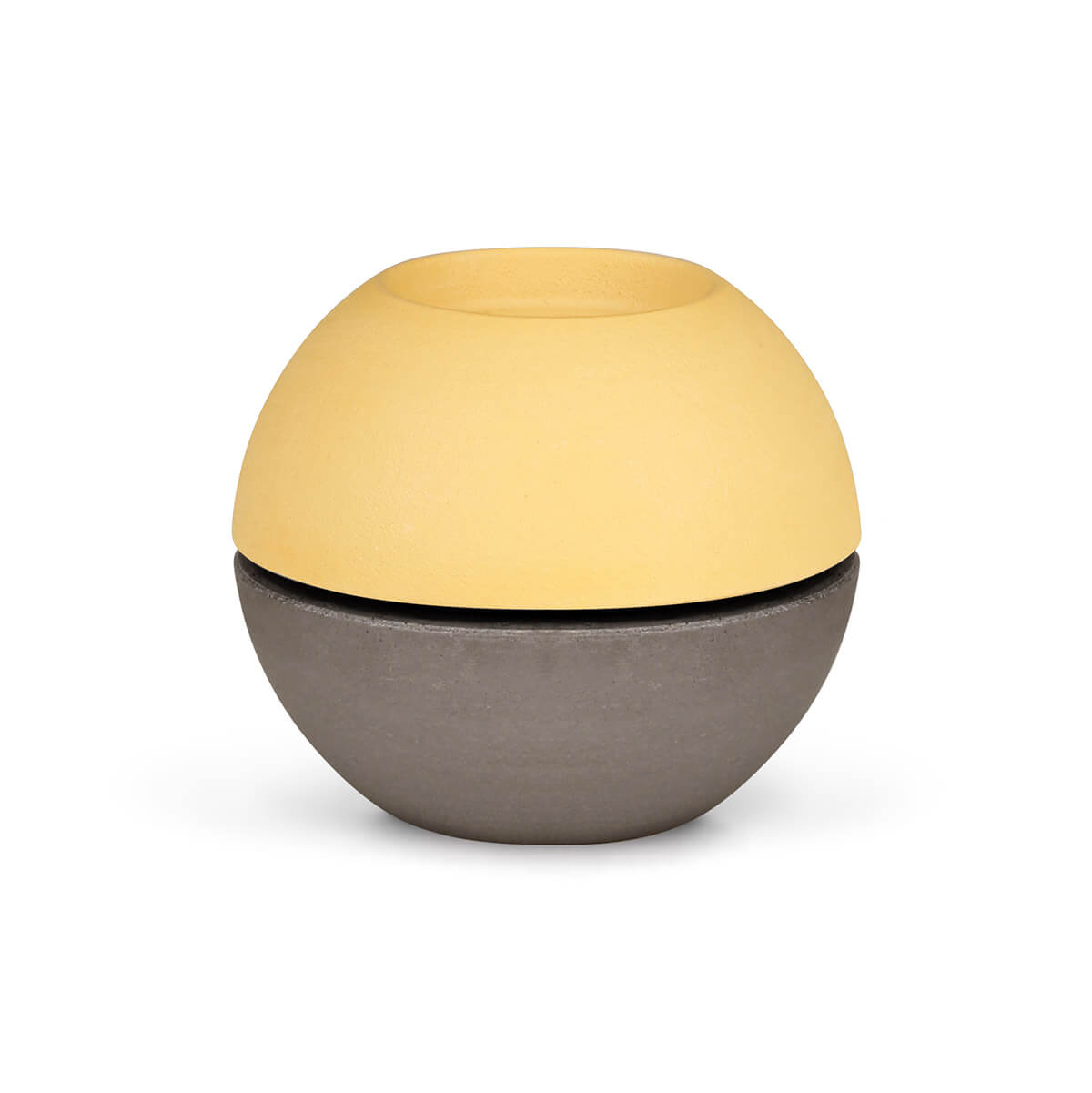 10469-00-A Kerzenhalter 2 IN 1 dunkelgrau-gelb