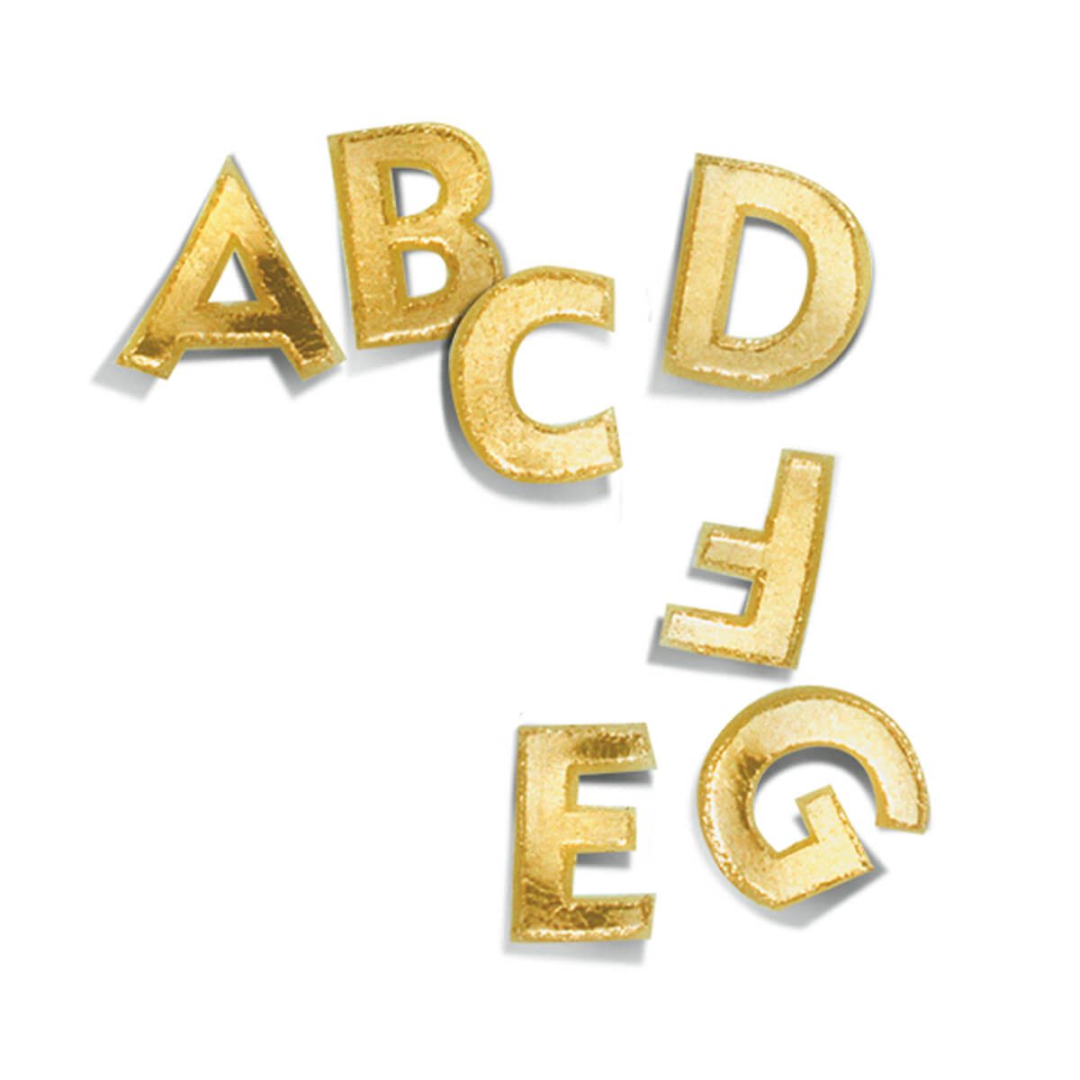 8621-00-A Buchstaben und Zahlen aus Wachsfolien – glanzgold auf gelb