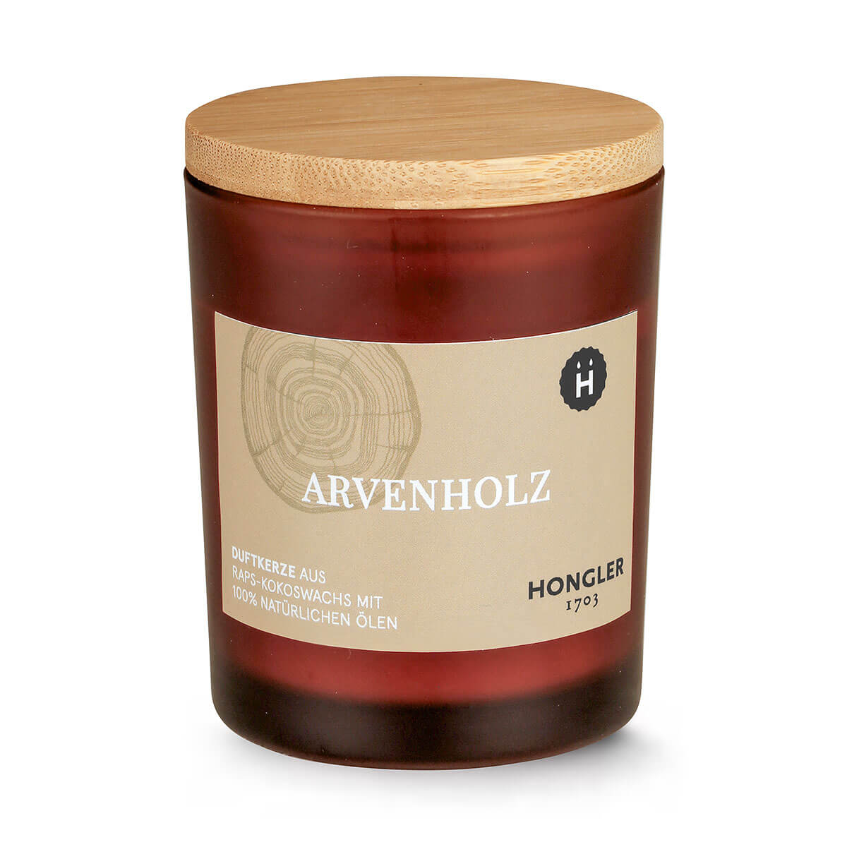 Duftkerze Amberglas Arvenholz – rein natürliche Öle – vegan – aus Raps-Kokoswachs Duftkerze Amberglas Arvenholz – rein natürliche Öle – vegan – aus Raps-Kokoswachs