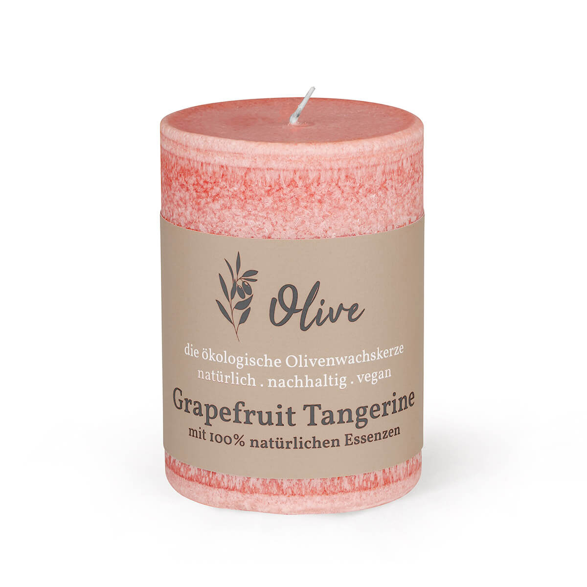Duftkerze Schulthess aus Olivenwachs-Stearin – 100/65 mm – Grapefruit Tangerine – rein natürliche Öle – vegan